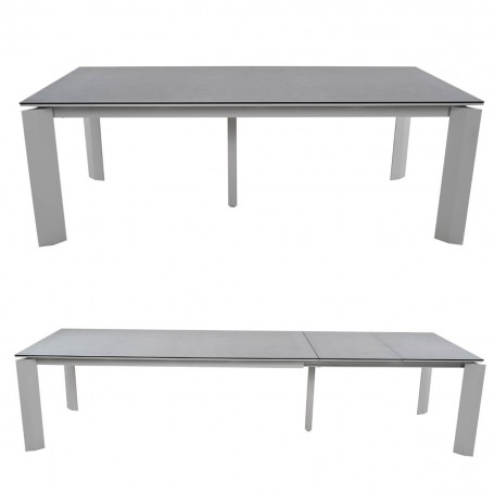 Set Tavolo Allungabile con Sedie da Giardino, in Alluminio e Corda, 8/10 persone - Stamford