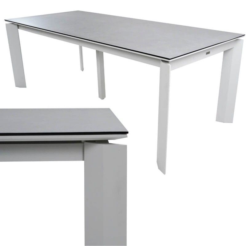 Set Tavolo Allungabile con Sedie da Giardino, in Alluminio e Corda, 8/10 persone - Stamford