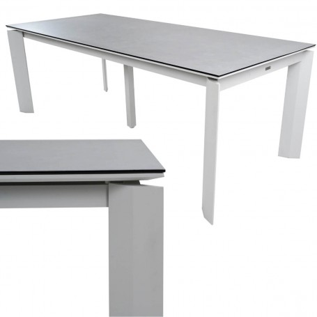 Set Tavolo Allungabile con Sedie da Giardino, in Alluminio e Corda, 8/10 persone - Stamford