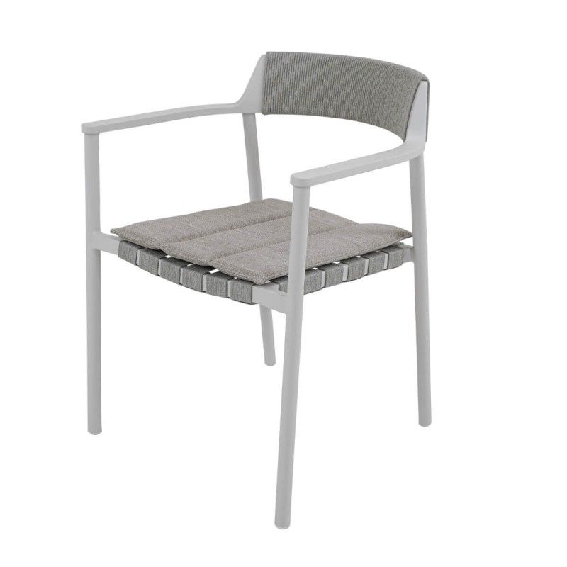 Set Tavolo Allungabile con Sedie da Giardino, in Alluminio e Corda, 8/10 persone - Stamford