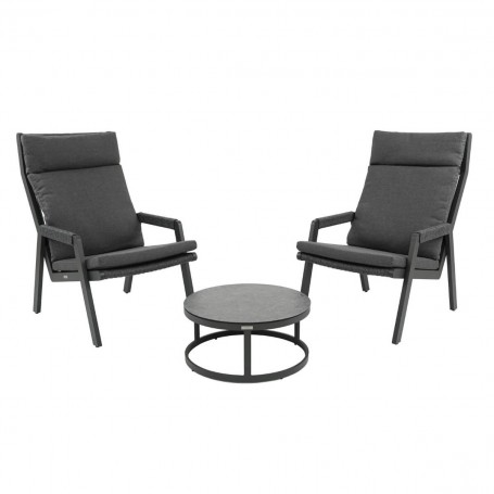 Salottino da Giardino in Alluminio Antracite - Leeds