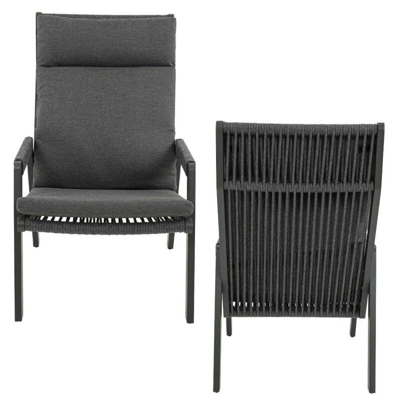 Salottino da Giardino in Alluminio Antracite - Leeds