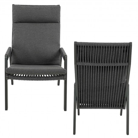 Salottino da Giardino in Alluminio Antracite - Leeds