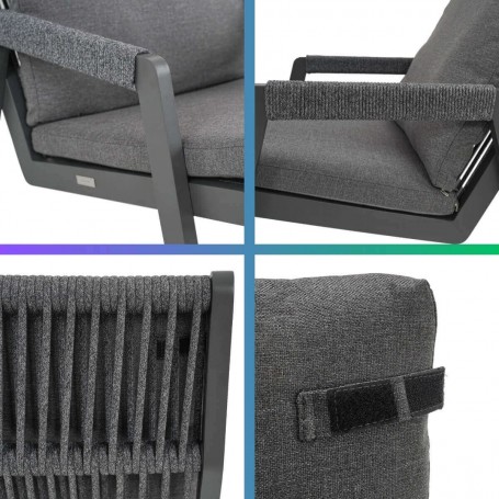 Salottino da Giardino in Alluminio Antracite - Leeds