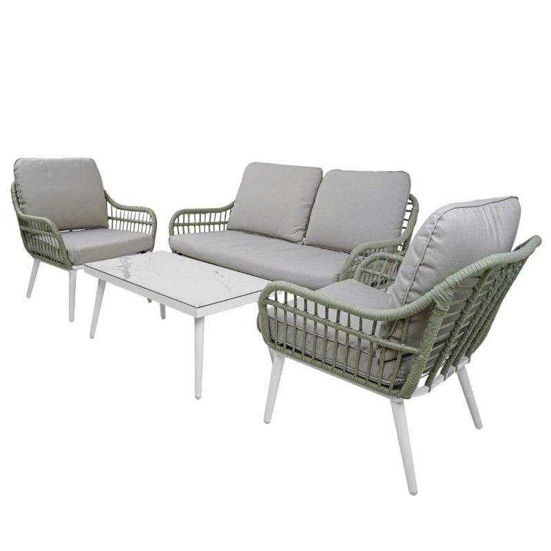 Set Divano da Giardino in Alluminio e Corda, 4/5 Persone - Norwich