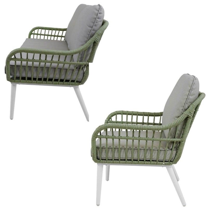 Set Divano da Giardino in Alluminio e Corda, 4/5 Persone - Norwich