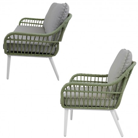 Set Divano da Giardino in Alluminio e Corda, 4/5 Persone - Norwich