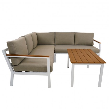 Set Divano Angolare da Giardino in Alluminio, 5/6 Persone - York