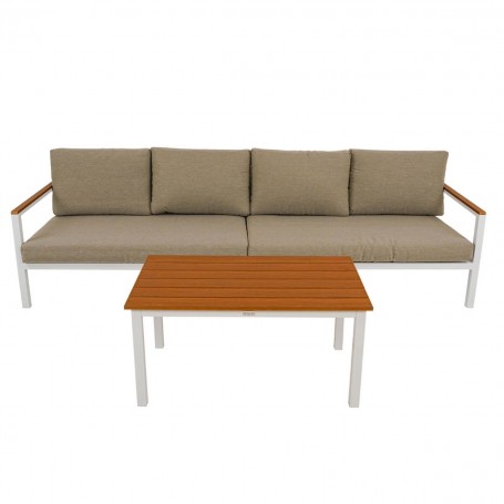 Set Divano Angolare da Giardino in Alluminio, 5/6 Persone - York