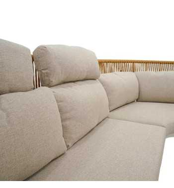 Set Divano Angolare da Giardino in Alluminio e Rattan, 5/6 Persone - Birmingham