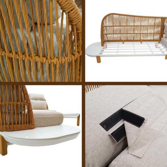 Set Divano Angolare da Giardino in Alluminio e Rattan, 5/6 Persone - Birmingham