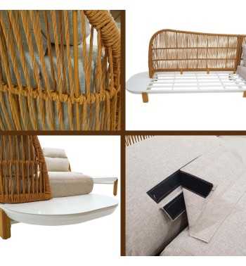 Set Divano Angolare da Giardino in Alluminio e Rattan, 5/6 Persone - Birmingham