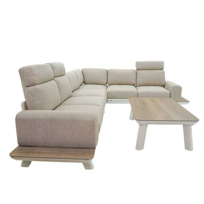 Set Divano Angolare Estendibile da Giardino in Alluminio, 6/7 Persone - Cambridge