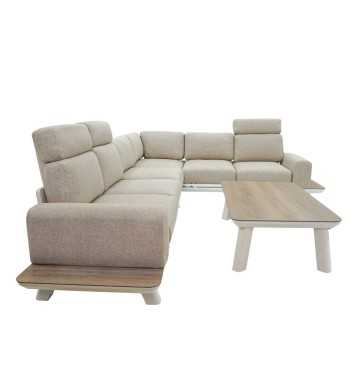 Set Divano Angolare Estendibile da Giardino in Alluminio, 6/7 Persone - Cambridge