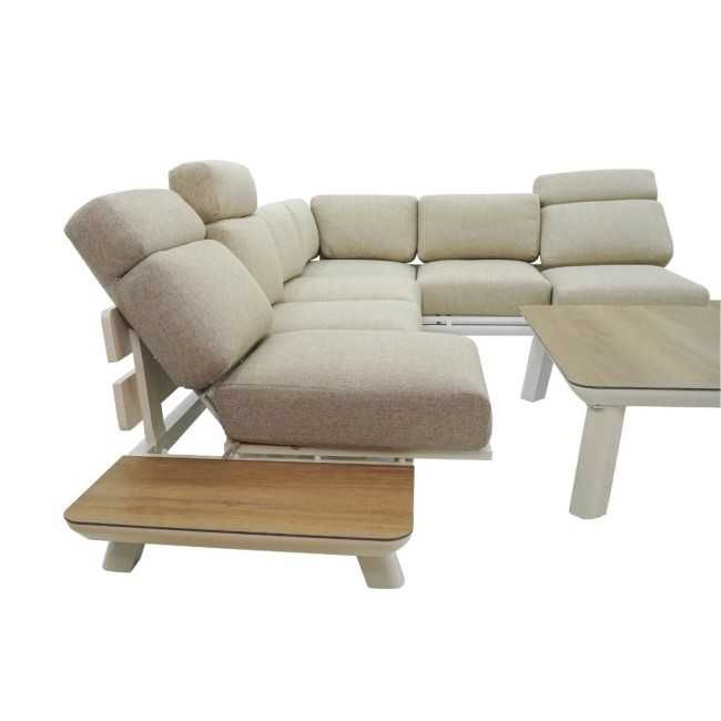 Set Divano Angolare Estendibile da Giardino in Alluminio, 6/7 Persone - Cambridge