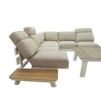 Set Divano Angolare Estendibile da Giardino in Alluminio, 6/7 Persone - Cambridge