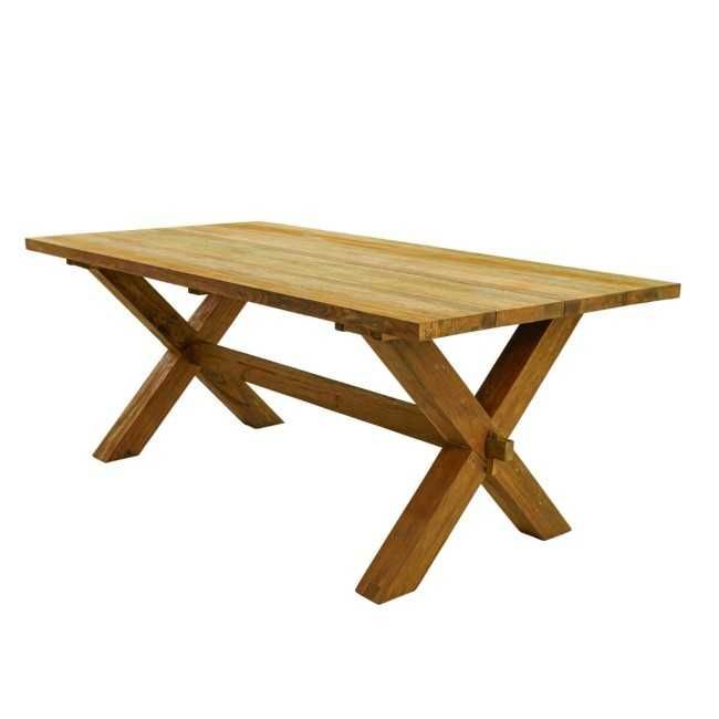 Set Tavolo e Sedie da Esterno in Teak e Rattan, 6 Persone - Leicester