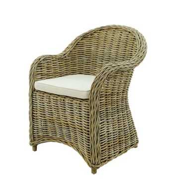 Set Tavolo e Sedie da Esterno in Teak e Rattan, 6 Persone - Leicester