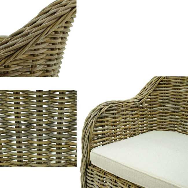 Set Tavolo e Sedie da Esterno in Teak e Rattan, 6 Persone - Leicester