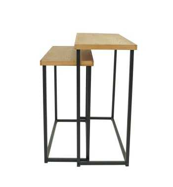 Set 2 Tavoli Console 80 - 90 cm con Piano in Legno - Stilè