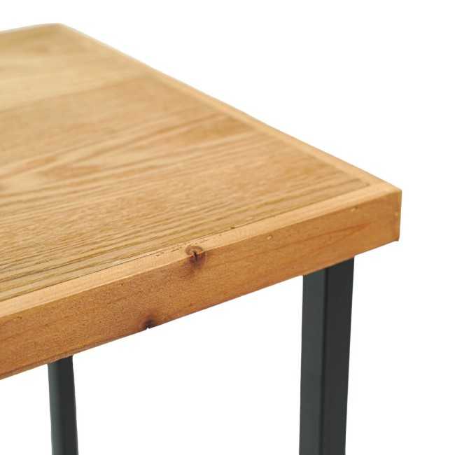 Set 2 Tavoli Console 80 - 90 cm con Piano in Legno - Stilè