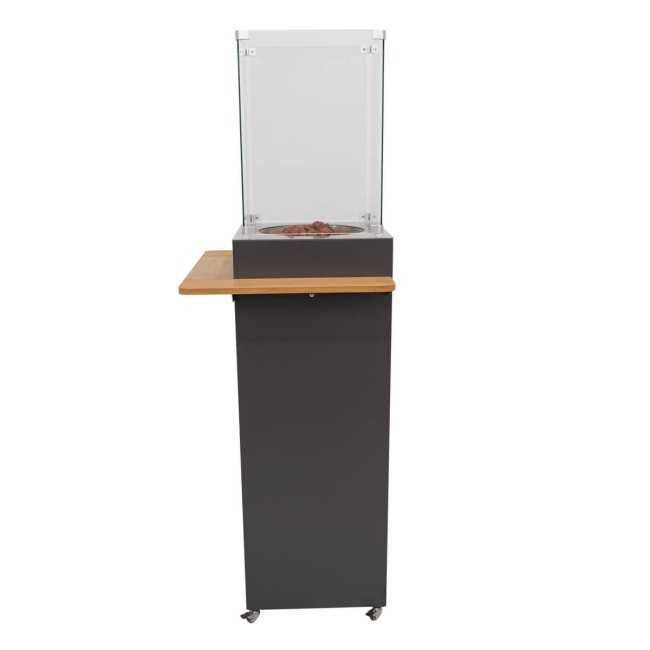 Stufa Caminetto a Gas da Esterno in Alluminio e Teak - Tallinn