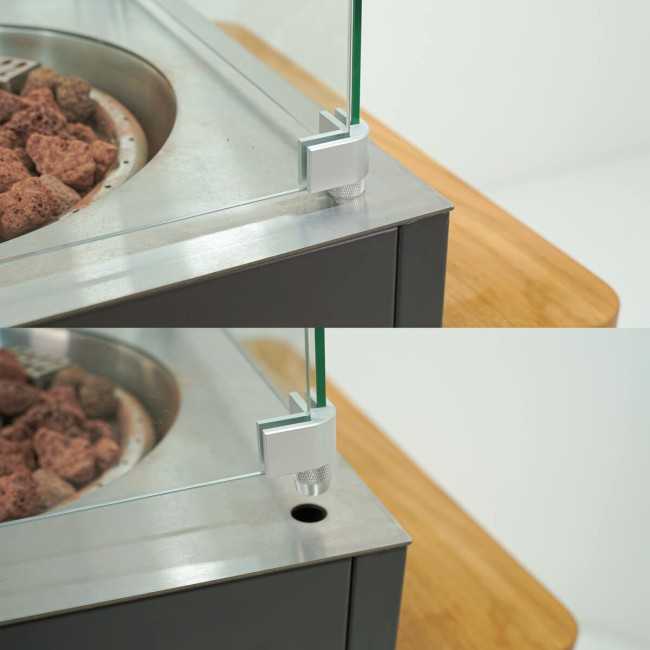 Stufa Caminetto a Gas da Esterno in Alluminio e Teak - Tallinn