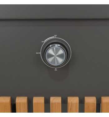 Stufa Caminetto a Gas da Esterno in Alluminio e Teak - Tallinn