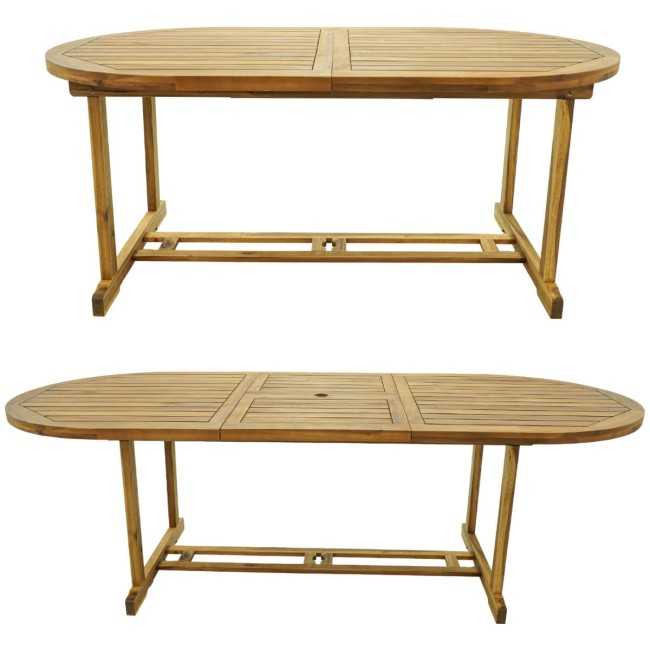 Set Tavolo Allungabile e Sedie Pieghevoli in Legno di Acacia, 6 Persone - Greenwich