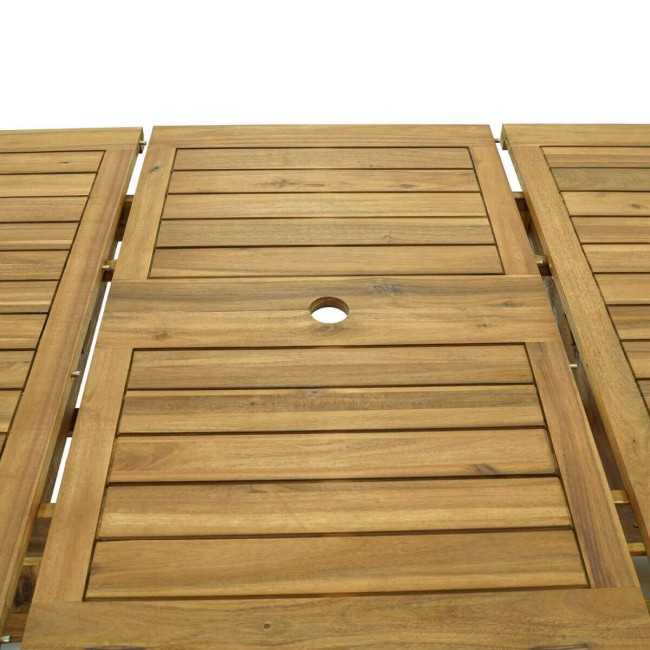 Set Tavolo Allungabile e Sedie Pieghevoli in Legno di Acacia, 6 Persone - Greenwich