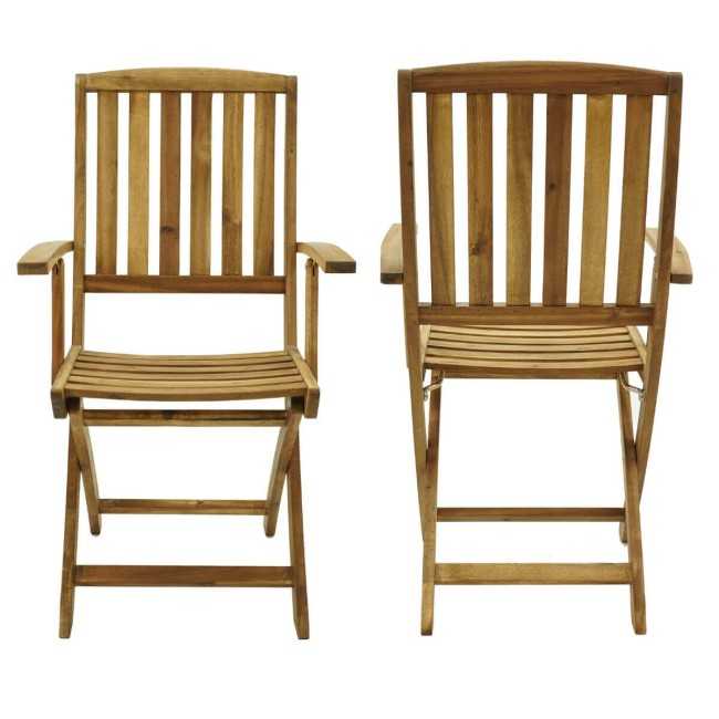 Set Tavolo Allungabile e Sedie Pieghevoli in Legno di Acacia, 6 Persone - Greenwich