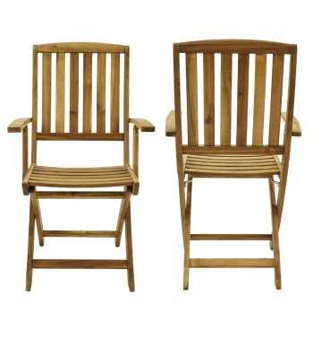 Set Tavolo Allungabile e Sedie Pieghevoli in Legno di Acacia, 6 Persone - Greenwich