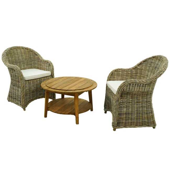 Salottino per Esterno in Teak e Rattan - Ripon