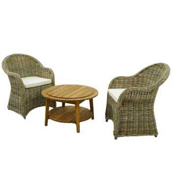 Salottino per Esterno in Teak e Rattan - Ripon