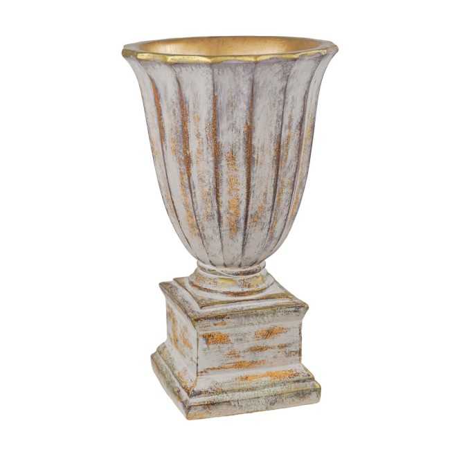 Vaso in Vetroresina da Giardino o Allestimenti Effetto Pietra Anticato H.61 cm