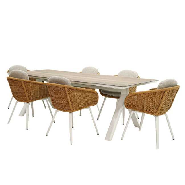 Set Tavolo e Sedie da Giardino in Alluminio, 6 Persone - Sheffield