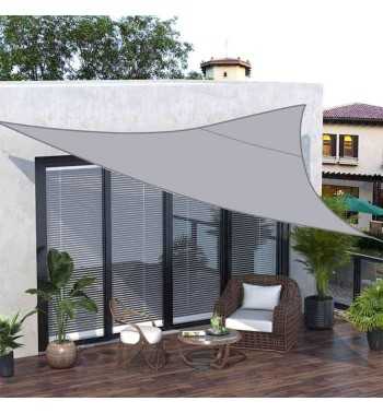 Vela Triangolare in Poliestere, Parasole Completo di Anelli 5 mt