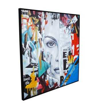 Identità Nascosta - Dipinto a Mano su Tela 100x100 cm