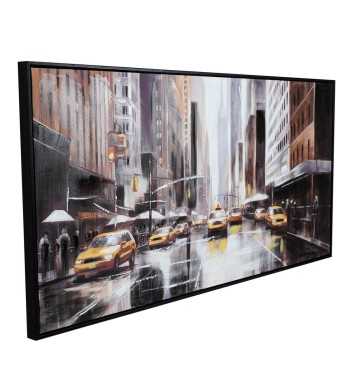 Vita Urbana - Quadro Dipinto a Mano su Tela 120x60 cm