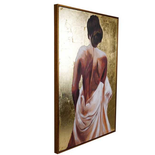 Riflesso Dorato - Quadro su Tela 70x100 cm con Figura Femminile