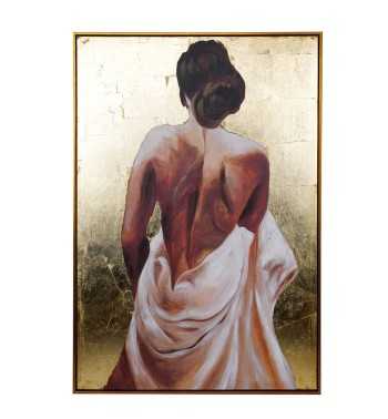 Riflesso Dorato - Quadro su Tela 70x100 cm con Figura Femminile