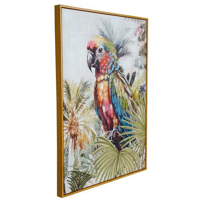Quadro su Tela con Pappagallo Tropicale 60x80 cm