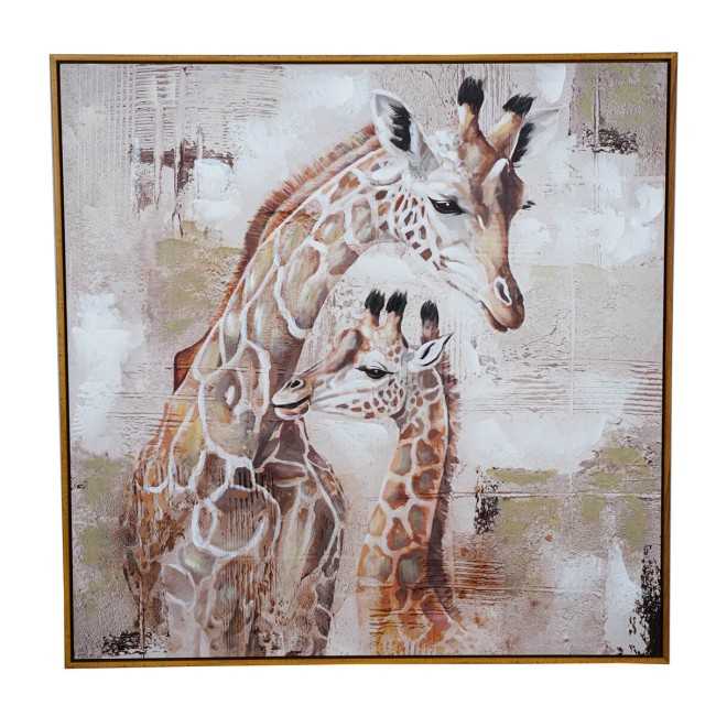 Quadro su Tela con Giraffe 80x80 cm