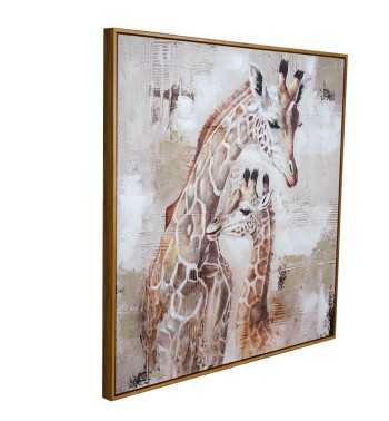 Quadro su Tela con Giraffe 80x80 cm