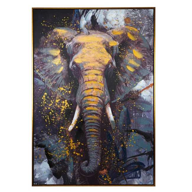 Quadro su Tela con Elefante 80x120 cm