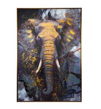 Quadro su Tela con Elefante 80x120 cm