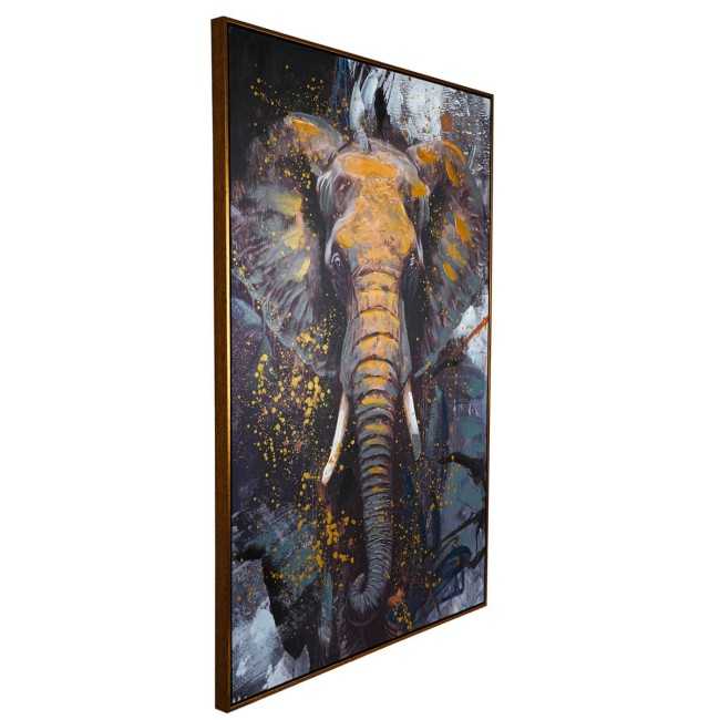 Quadro su Tela con Elefante 80x120 cm