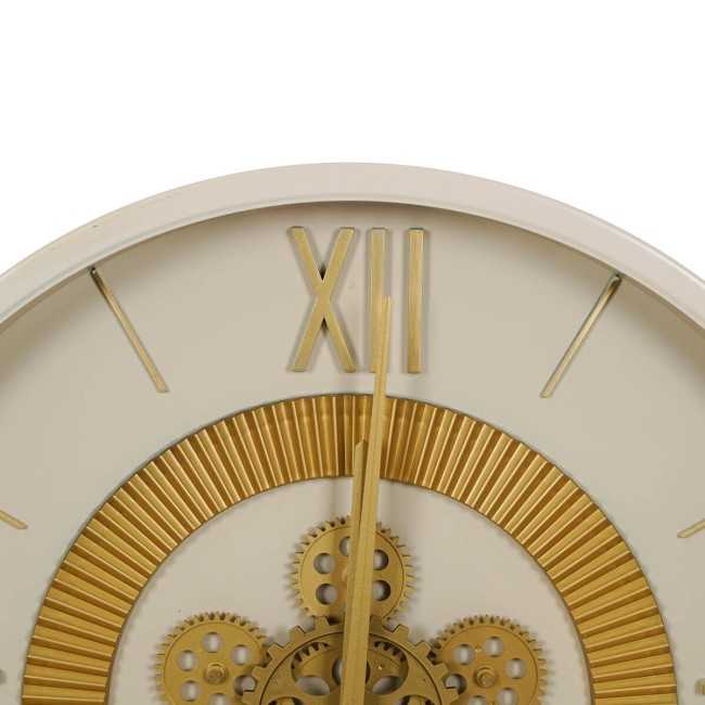 Orologio da Parete Beige e Oro con Ingranaggi D.50 cm