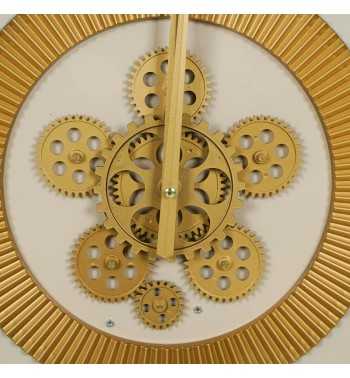 Orologio da Parete Beige e Oro con Ingranaggi D.50 cm