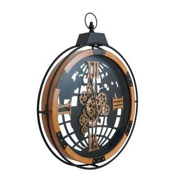 Orologio da Parete Mappamondo Nero e Bronzo D.66 cm